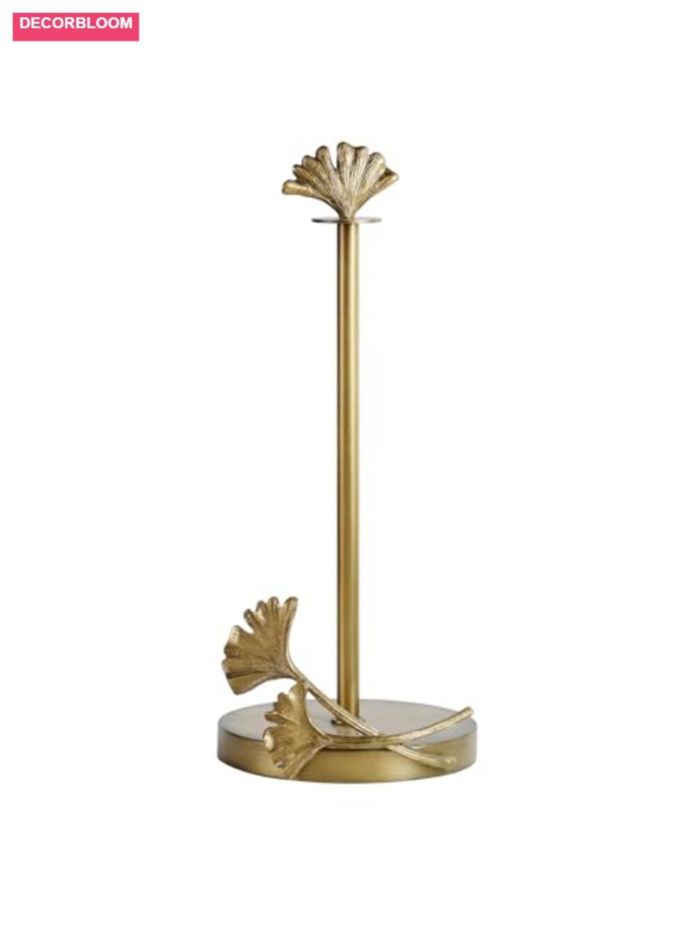 Vintage Gold Paper Towel Holder Rustic Ginkgo Design Kitchen Countertop